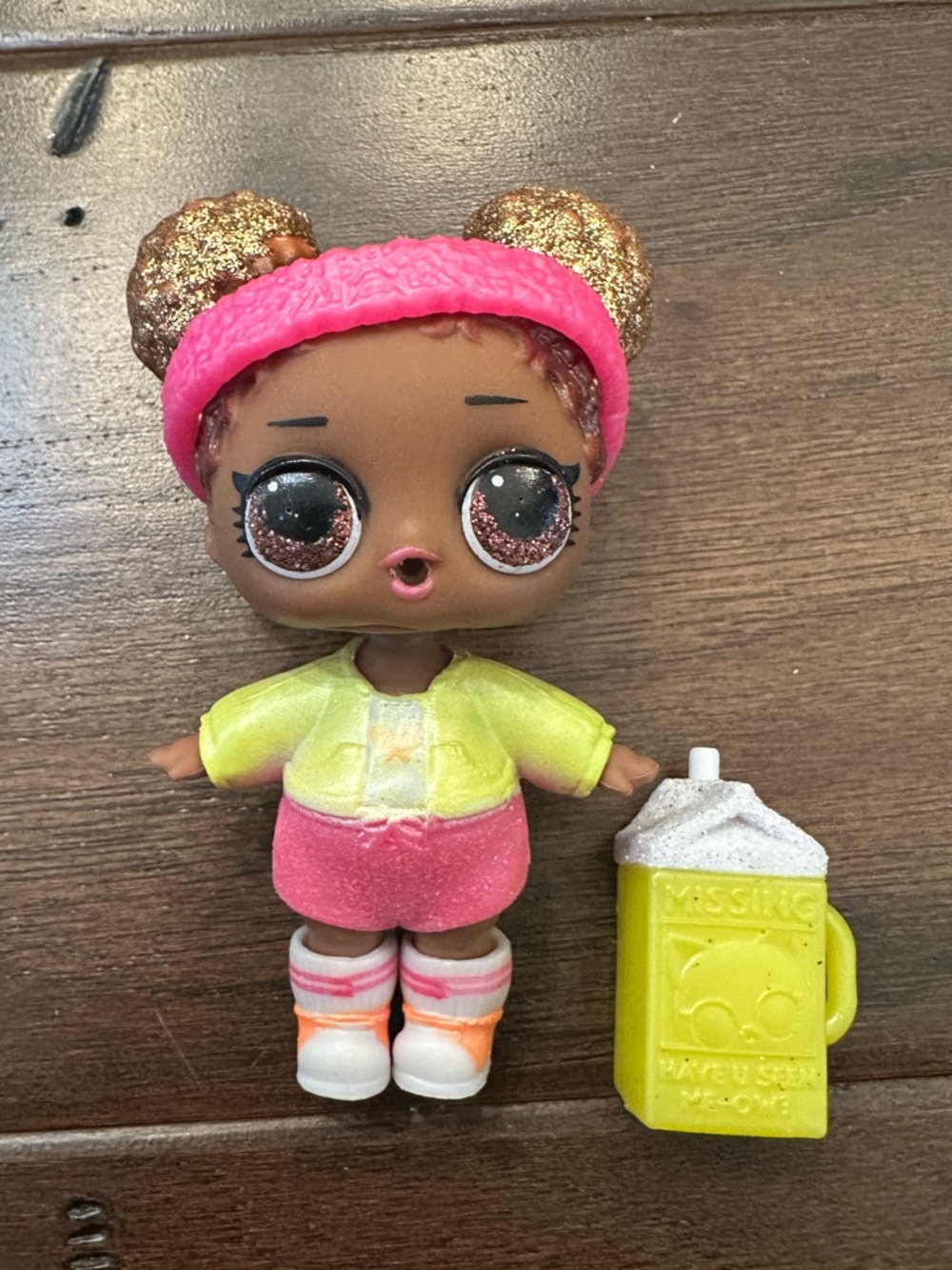 EUC L.O.L. Surprise! Doll with Pink Headband & Yellow Top
